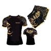 Тренировочный костюм Sanda костюм UFC мужские боксерские леггинсы быстросохнущий костюм Муай Тай fighting шорты с коротким рукавом зал fighting