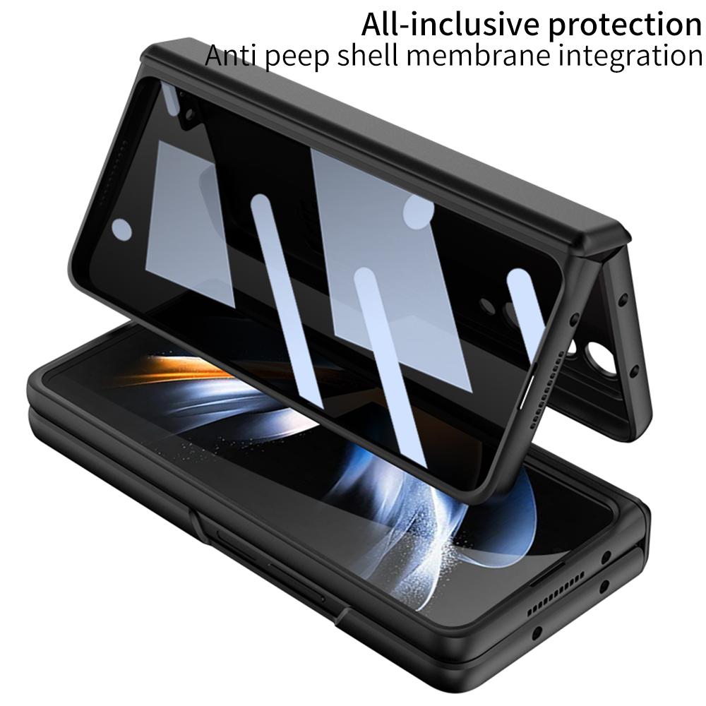 Чехол для Samsung Galaxy Z Fold 4 со стеклом с защитой от выглядывания, магнитным шарниром, противоударный жесткий чехол для Galaxy Z Fold4, чехол-кронштейн