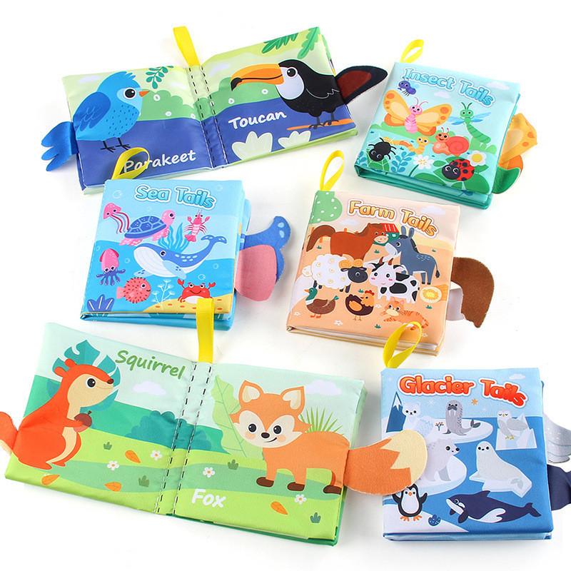 Guangdong Shantou Origin 4 Pages 8 Sides Cross-border Baby Cloth Book Tear-resistant Early Education Puzzle Baby Cloth Book Science Educational Toy