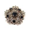 Vintage Black Crystal Brooch for Women Antique Gold Color Ethnic Banquet Jewelry Hijab Lapel Accessories