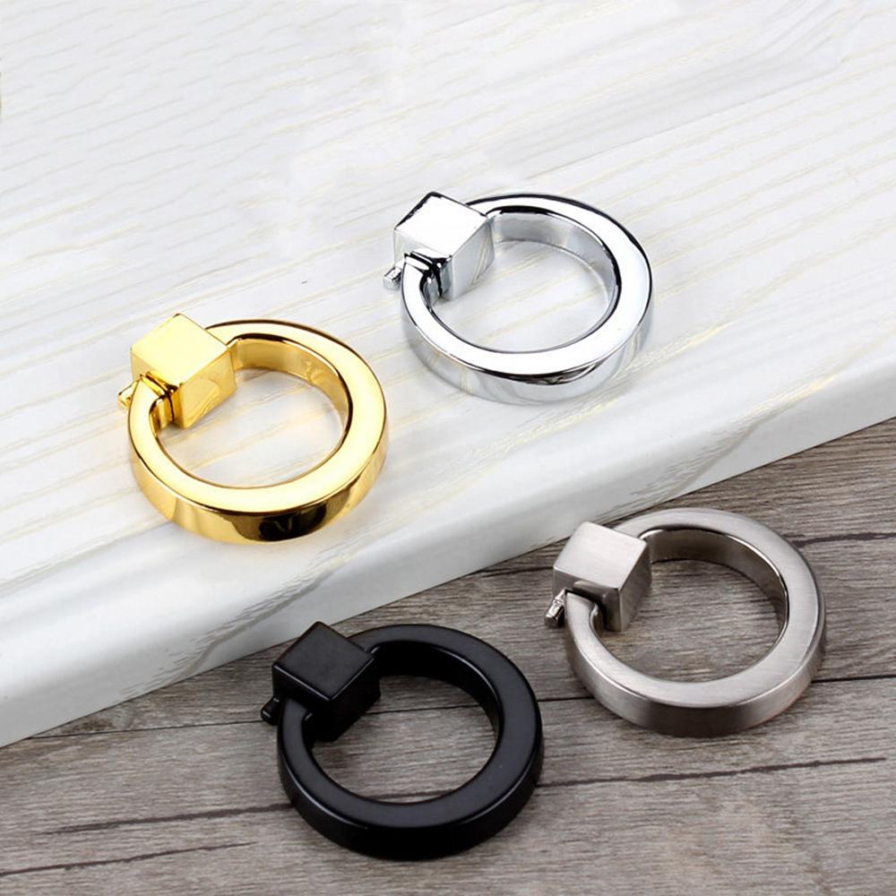 Circle Cupboard Ring Zinc Zinc Zinc Alloy Kitchen Door Handles Drawer Pulls Furniture Hardware Cabinet Knobs
