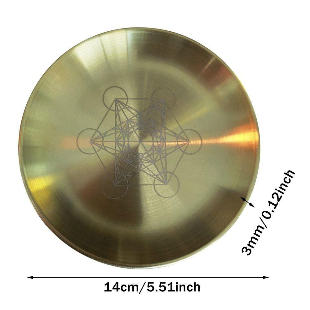Stainless Steel Candelabra Tray Dowsing Divination Pentagram Altar Plate Candlefoot plate Prayers