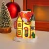 Snow Luminous Christmas Resin House Ornament