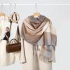New Autumn and Winter Horizontal Strip Tassel Warm Scarf Men's and Women's Imitation Cashmere Scarf Shawl