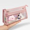 Transparent Pencil Case Mesh Stationery Bag Durable Stationery Storing Bag  Students