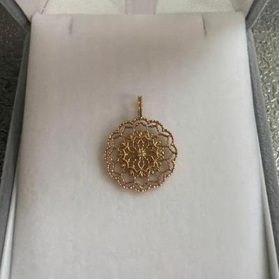 Used Agate Filigree Pendant Top K10