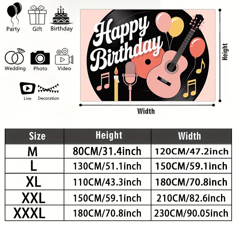 Party Backdrop Balloon Flat Music Guitar Weddings Showers Birthdays Arch Event Photo Background Front Door Decor