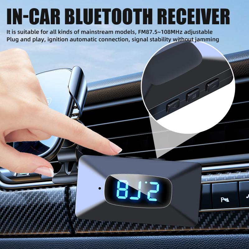 Автомобильный Bluetooth 5.4 T65 Мини USB передатчик приемник со светодиодным дисплеем Handsfree Call Car Kit Авто Беспроводное аудио для FM-радио