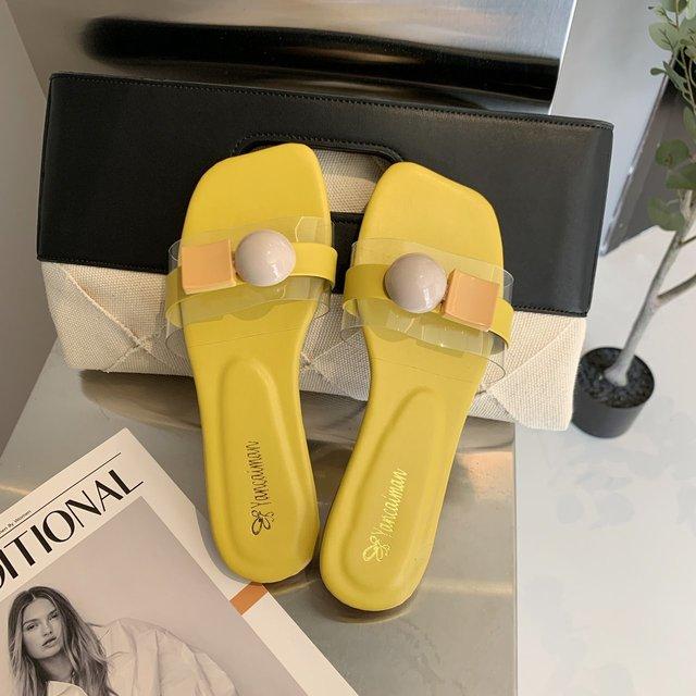 Корейская версия, новые модные тапочки, женские шлепанцы ярких цветов на плоской подошве, женские сандалии, повседневная обувь для женщин