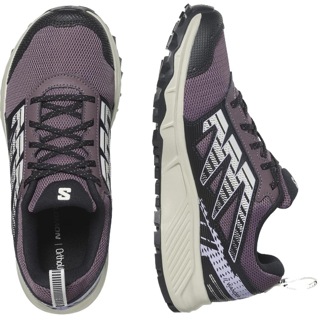 SALOMON Wander Simple Versatile Fashionable Comfortable Low-Top Running Shoes Women Sneaker Purple Black 472929