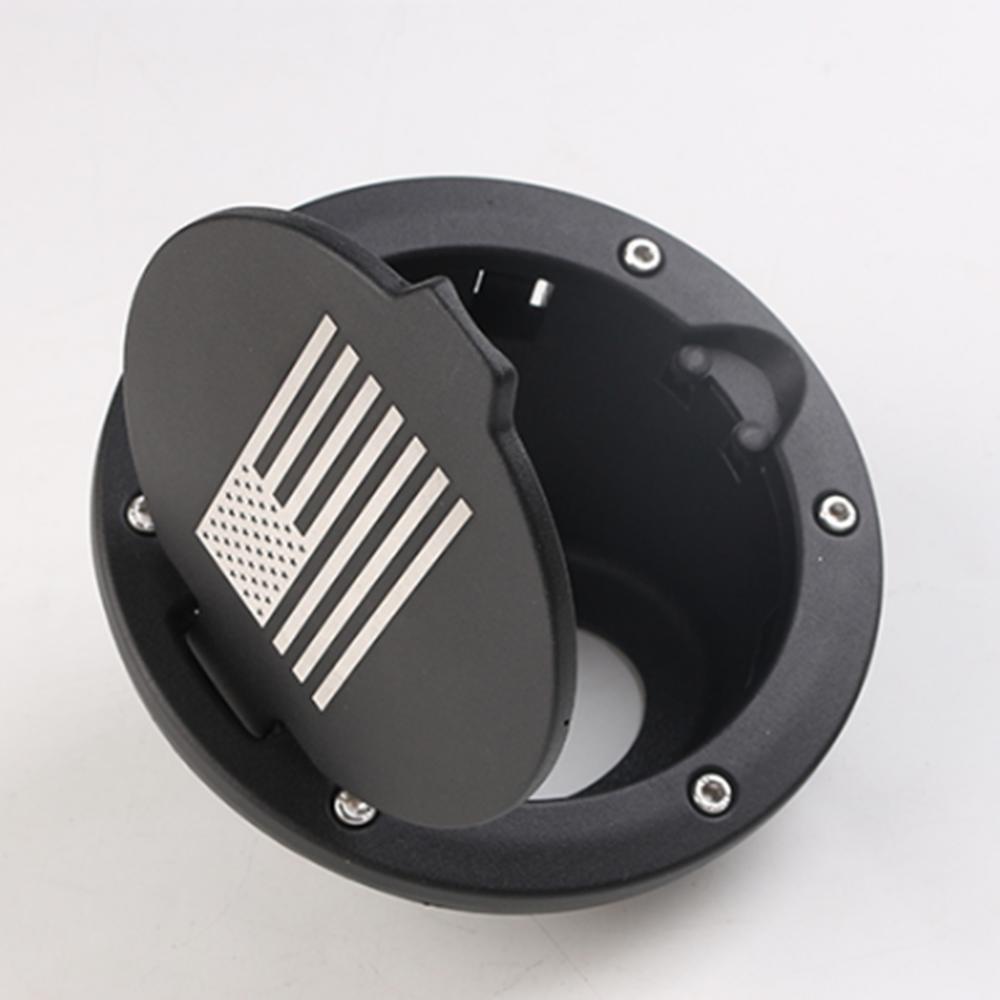 1 X Black Gas Tank Cap Filler Fuel Door Cover For Jeep Wrangler JK 2007 - 2017
