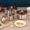 3-Piece Stainless Steel Cookware Set with Milk Pot