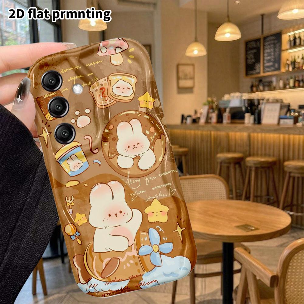 Phone case: 2D flat Samsung Galaxy A34 A35 M05 M06 S20 S22 S21 FE Plus 5G protective case, dessert rabbit, perfect holiday gift for Christmas and Hall