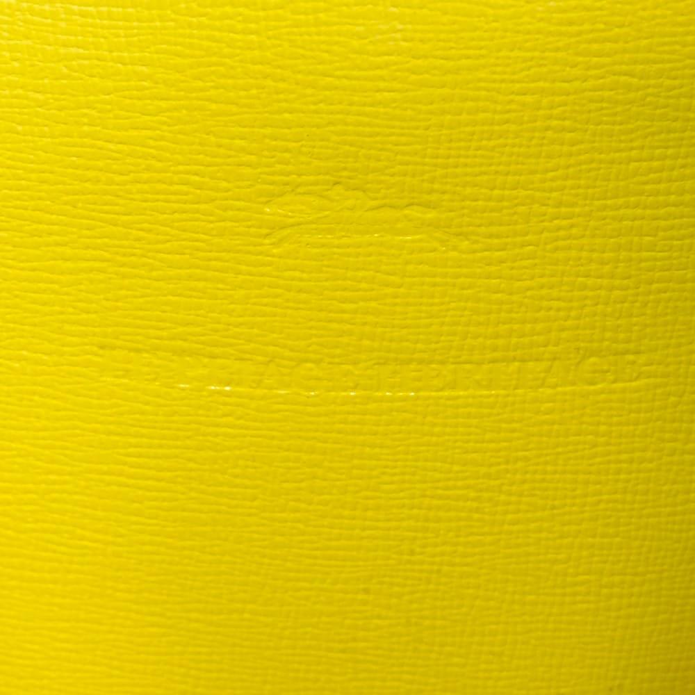 Б/у 12768 Le Pliage Heritage 1117813 020 7922 Телячья кожа 2-сторонняя сумка через плечо с логотипом, Желтая, Женская из Японии