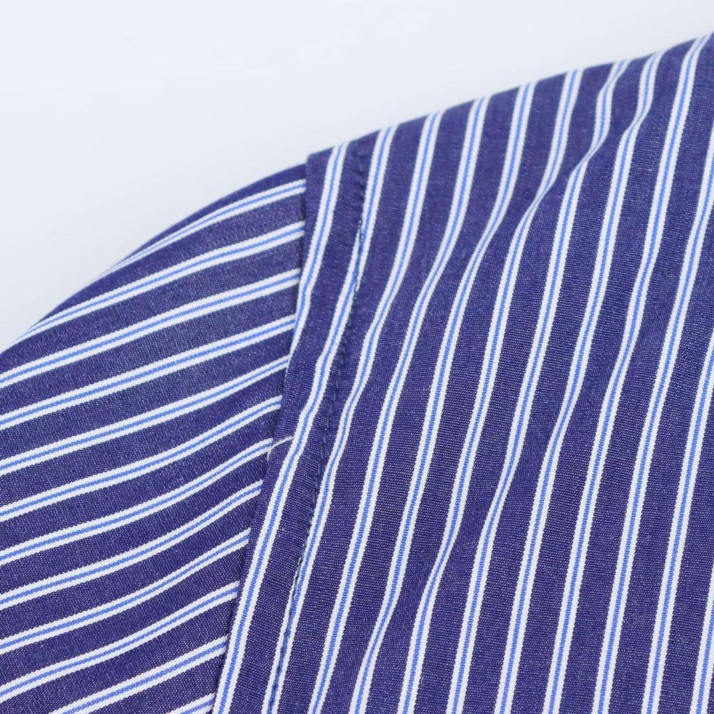 2025 Весна Женская Европейский и Американский Стиль Хлопковая Рукав Летучая Мышь Полосатая Рубашка с Длинным Рукавом