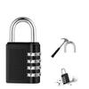 3pcs Black 4 Digit Zinc Alloy Combination Padlock Anti-theft Weatherproof Security Lock For Luggage Outdoor Gym And Door