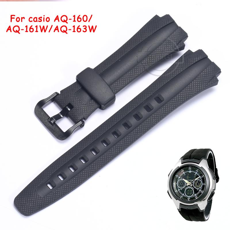 AQ-163w Сменный ремешок для Casio AQ-160w AQ-161w Мужской ремешок для часов Смола Водонепроницаемый браслет Аксессуары для часов
