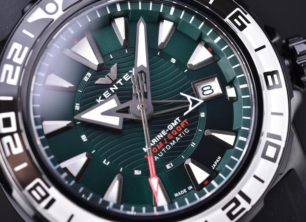 Часы IWAWP MARINE GMT механические с автоматическим подзаводом, лимитированная серия из 188 экземпляров, черные [Kentex] S820X-03 мужские