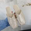 Женские тапочки Baotou, массивные туфли-мюли, летние сандалии на низком каблуке 2024 года, новые модные шлепанцы, повседневная обувь, платье, однотонные шлепанцы
