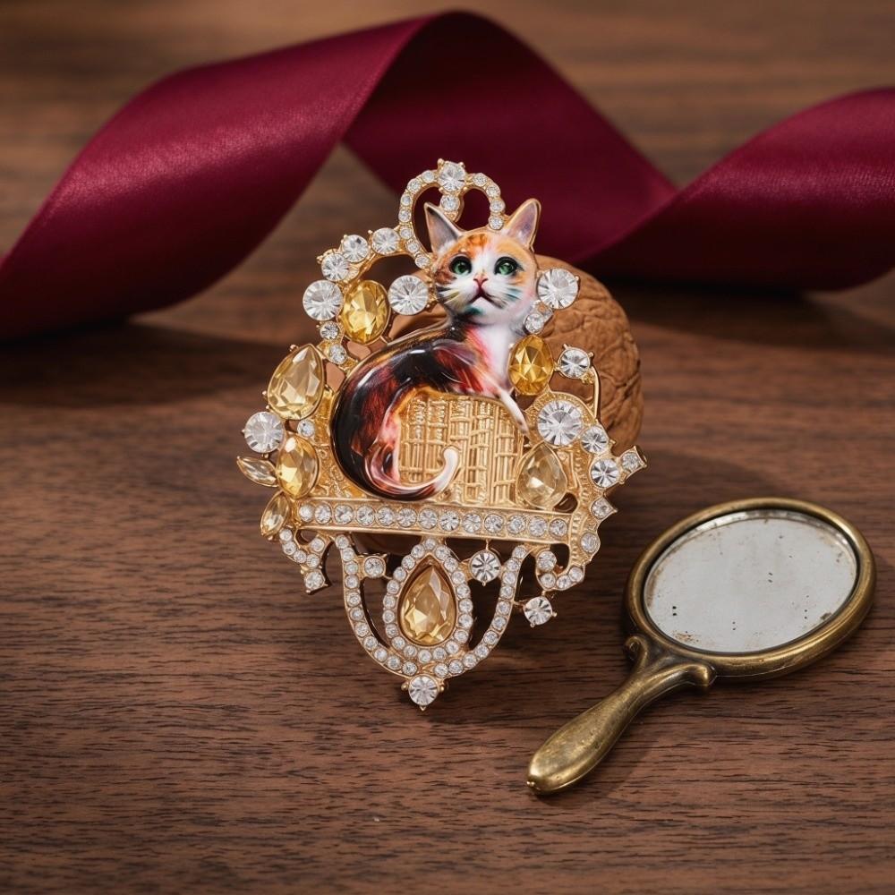 Exquisite Cat Brooch Light Luxury Jewelry Accessories Imitation Rhinestone Brooch Party Favors