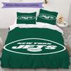New York Jets Pattern Bedding uilt Set uilt Cover Pillowcase Home Decoration Birthday Gift (1*duvet cover + 2*pillowcase without core)