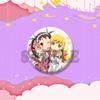 Cartoon Monogatari Series Badge Anime Hitagi  Koyomi Araragi Lapel Pins Round Brooches for Bag Clothes Hat Decor Jewelry Gifts