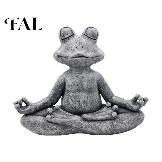 Meditating Pet Garden Statue Meditation Animal Figurine Ornament, Resin Zen Statue, Stress Relief Sitting Cat Dog Frog Ornament Cat/Dog/Frog Sculpture