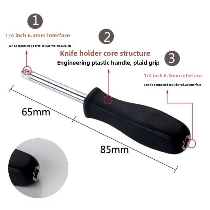 1/3/5Pcs 1/4-Inch Slide Rod Socket Wrench Dual-purpose 150 MM Spanner Small Square Rod Spinner for Quick Fastener Tightening