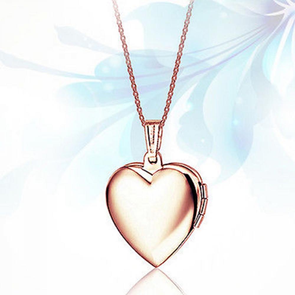 Fashion Lover Chain Jewelry Heart Shaped Pendant Photo Picture Locket Necklace
