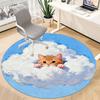 1PC Cloud Cat Office Round Area Rug,  Mat Suitable ForOffice, Under Office Chairs Bedroom Living Room Home Decor, Room Deco