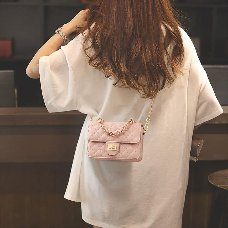 Womens 2026 Genuine Leather Crossbody Bag Small Square Chain Shoulder Street Chic