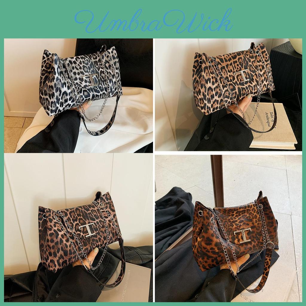 Stylish Retro Leopard Print Crescent Bag Fashionable Pu Material For Everyday Use