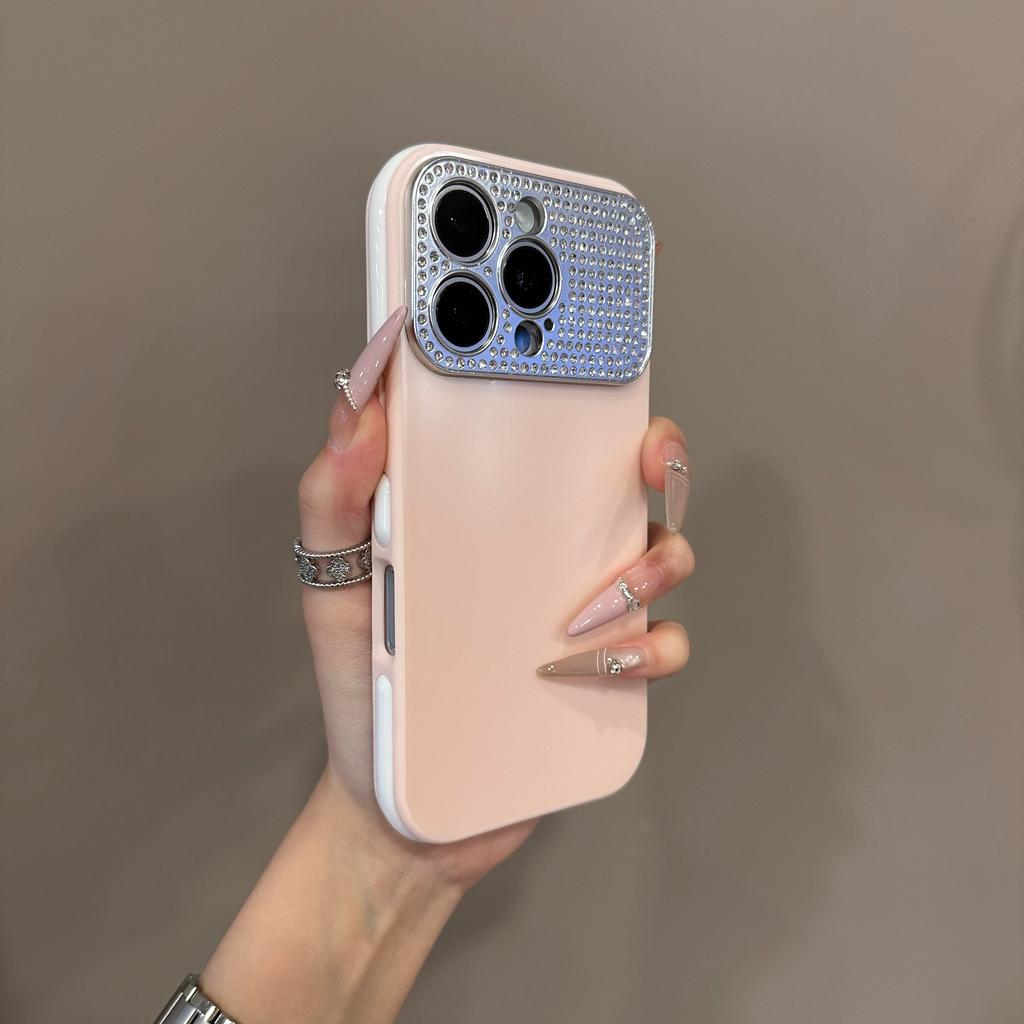 Блестящий чехол с бриллиантами для защиты камеры для iPhone 17 Air 16 15 14 Plus 13 12 11 Pro Max Ударопрочный бампер Конфетный цвет Capa