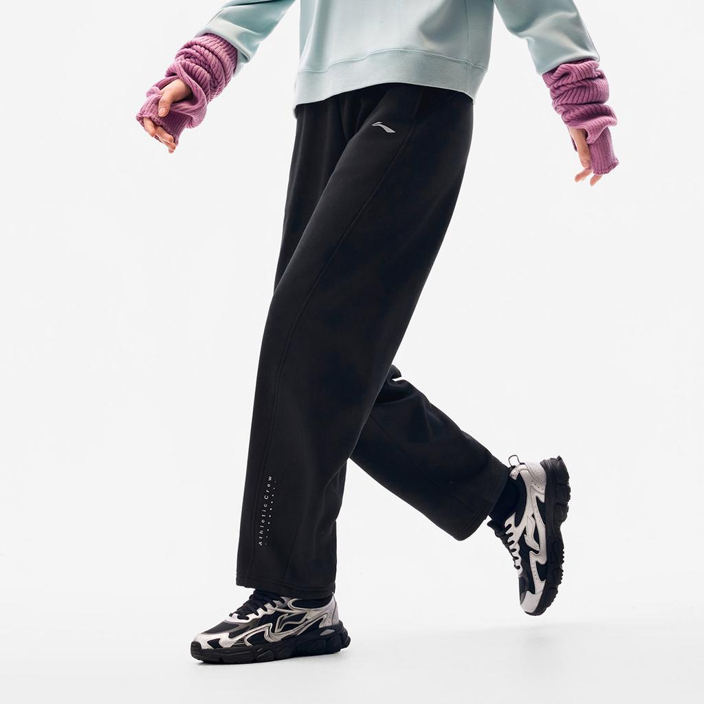 Спортивные брюки женские вязаные Li Ning Fitness Series с логотипом, эластичным шнурком и строчкой AKLVE16-1