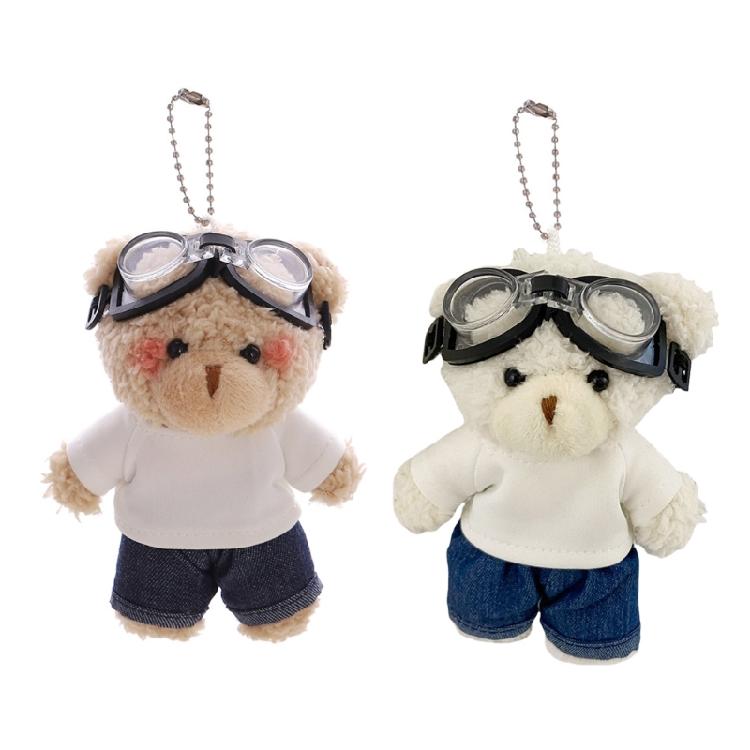 Charm Pilot Lovely Bear Key Holder Accessory Craft with Plush Materials Fashion Accessory for Everyday Use Outfits