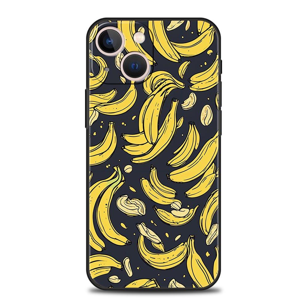 Funny Bite Apple Banana Phone Case Cover for iPhone 17 16 15 14 13 12 11 Pro Max 17 Air Plus Shockproof Soft TPU Shell Funda Bag