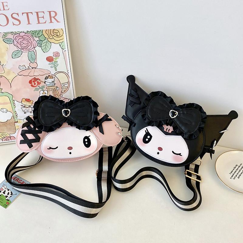 Kuromi My Melody Cute Cartoon Nylon Shoulder Bag With Internal Phone Pocket For School And Shopping