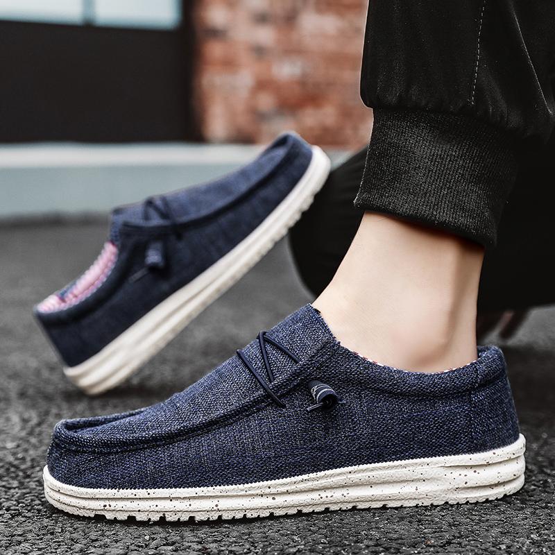 Men Casual Shoes Slip On Canvas Loafers Comfortable Walking Flats for Man Non Slip Soft Moccasins Sneakers Summer Loafers
