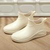 Autumn and winter low-top rain shoes women's fashion outer wear short tube adult women's cute waterproof shoes non-slip women's cotton warm