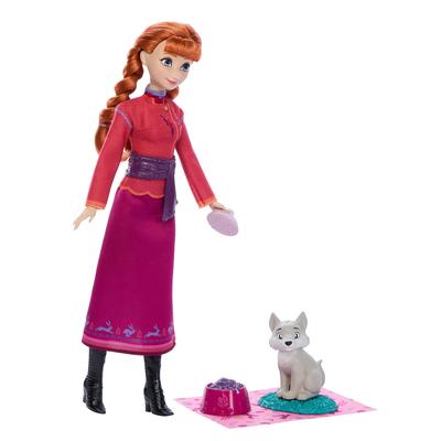 Mattel Disney Frozen Эренделл Животные Анна и Волк Кукольный домик для ролевых игр Возраст 3+ JFG17 Переодевание, Вверх, Красный,
