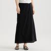Gubang Pleated Midi Skirt for Women In Spring and Summer 2025 New Style, Textured Straight Skirt, Elastic Waist, Slimming Slit Long Skirt
