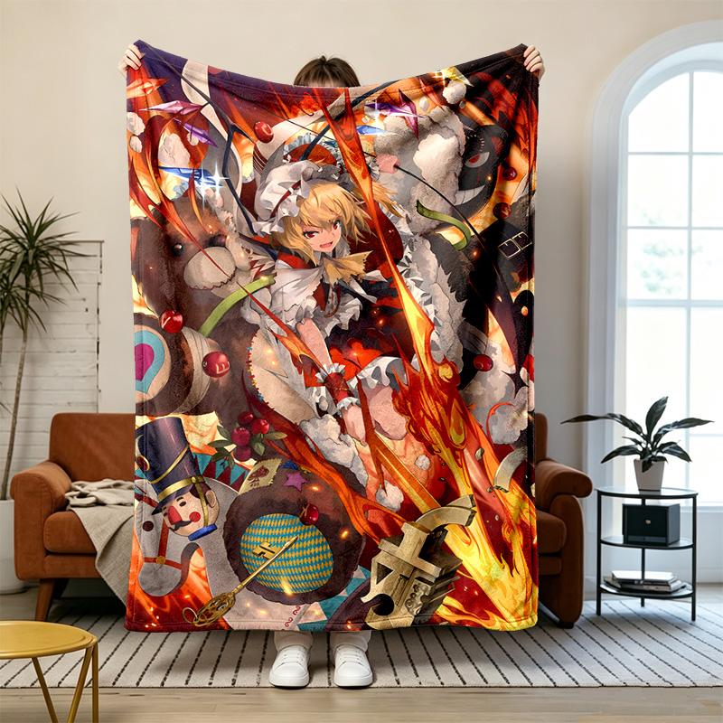 Touhou Project Soft and comfortable flannel Suitable for sofas living rooms outdoor camping travel and also makes a great anniversary gift