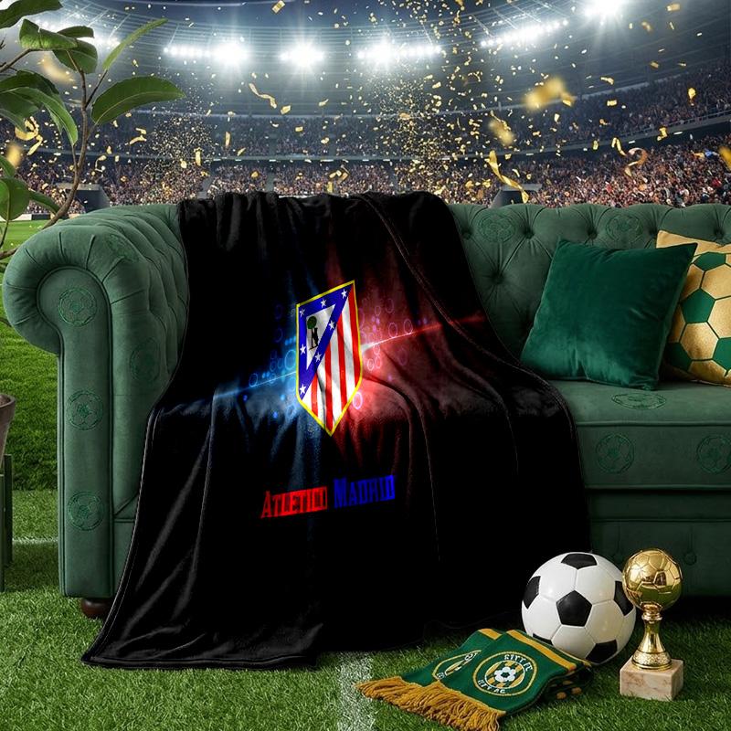 Atletico Madrid Crest Throws Blanket Flannel Blankets Plush for Couch Bed Gifts for Men Women Travel picnic blanket Christmas fan gifts