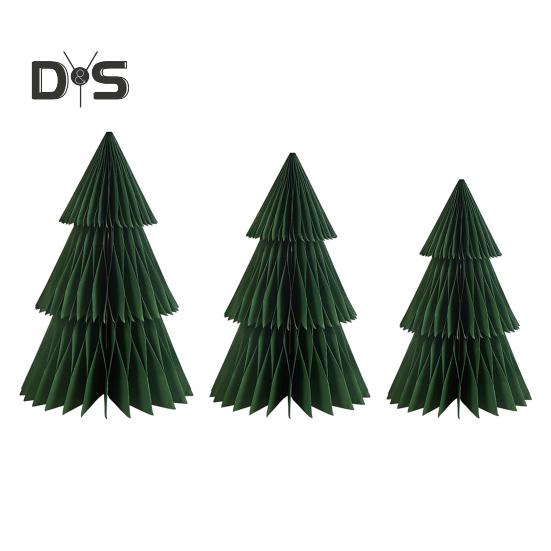 3D Paper Christmas Tree Reusable Tabletop Decor Honeycomb Tree Easy Assembly Mini Xmas Tree for Festive Party Table Centerpiece