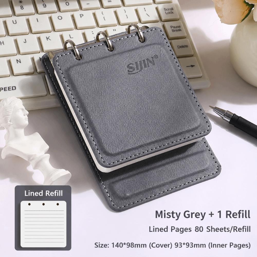 A7 Loose-leaf Notebook PU Leather Mini Journal Durable Note Pad  Travel