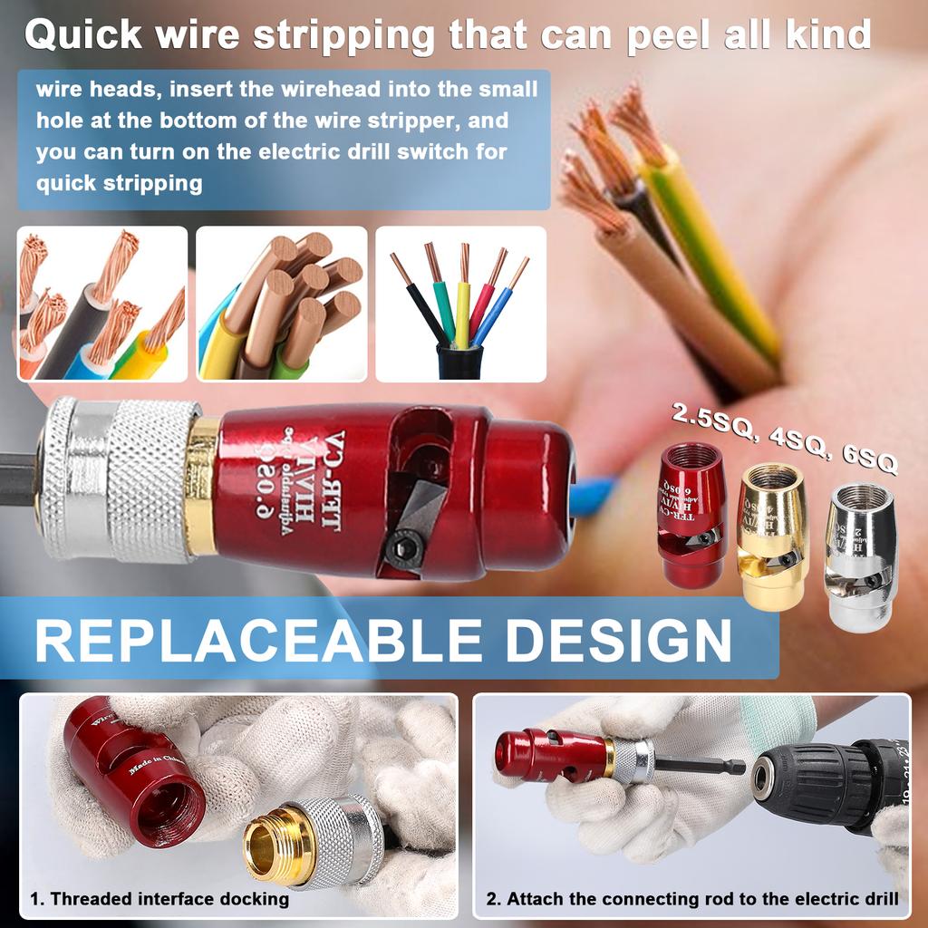 Инструмент для зачистки электрических проводов из алюминиевого сплава, практичный роторный инструмент для зачистки кабеля