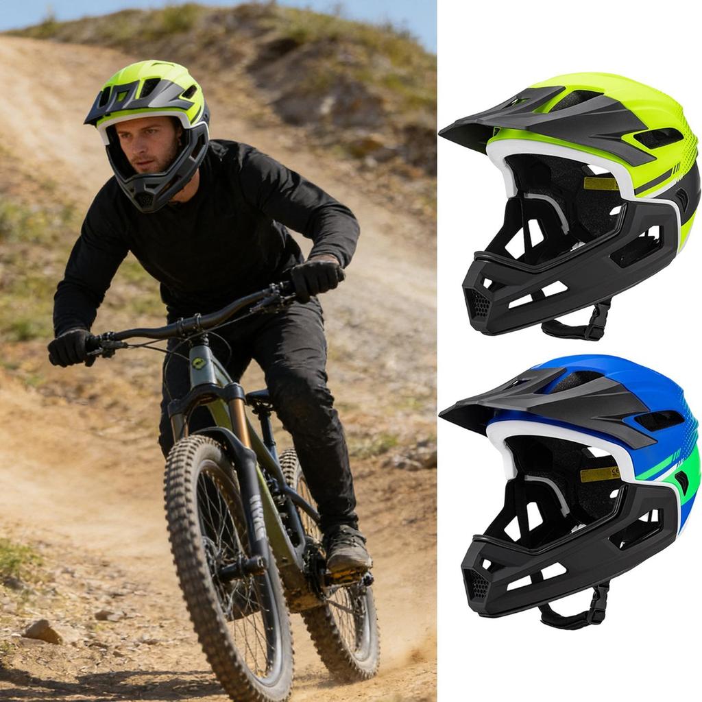 Bike Helmet Full Face Biking Head Protection Shock Absorption Cycling Helmet For Motocross Motorcycle Scooter Mountain Racing