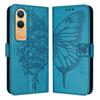For OnePlus Nord CE4 Lite 5G Wallet Case with Wrist Strap Butterfly Imprint Leather Phone Cover