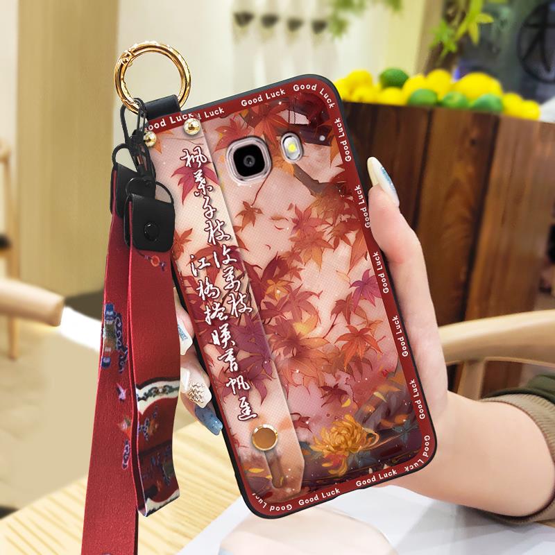 For Mom Kickstand Phone Case For Samsung Galaxy J510/J5 2016/J5108 Waterproof Dirt-resistant Wrist Strap Lanyard Fashion