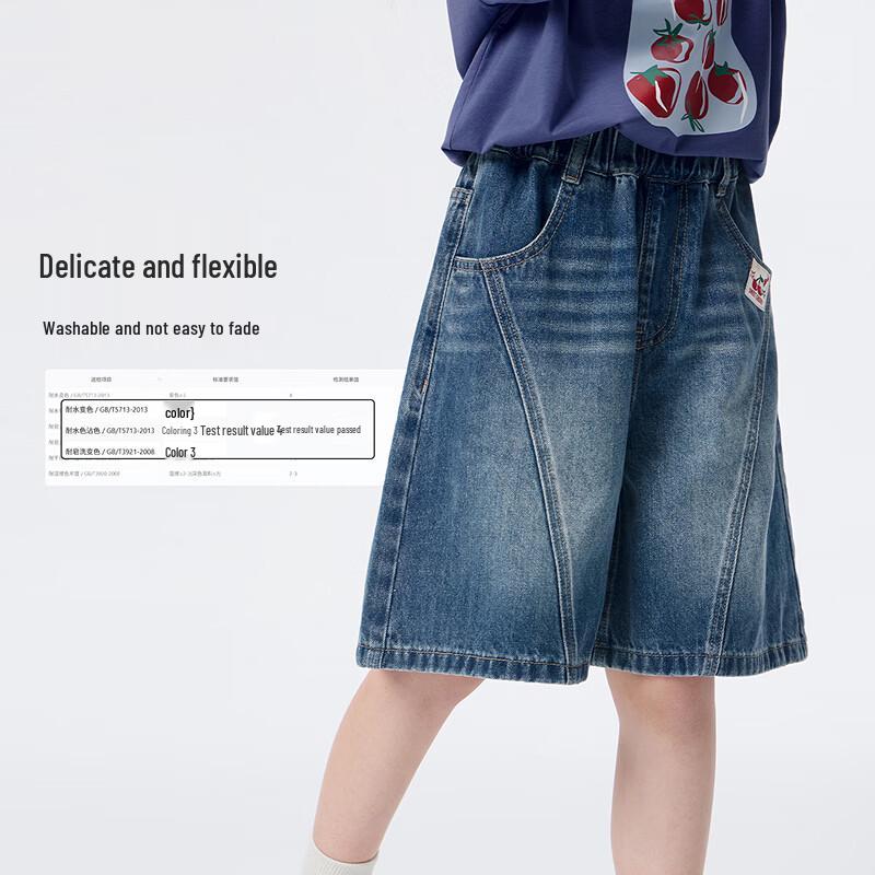 Xiaoyinman Girls' Casual Mid-Waist Denim Shorts